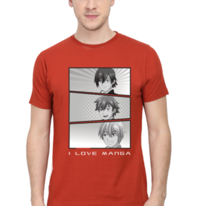I Love Manga Male Round Neck Half Sleeve Classic T-Shirt