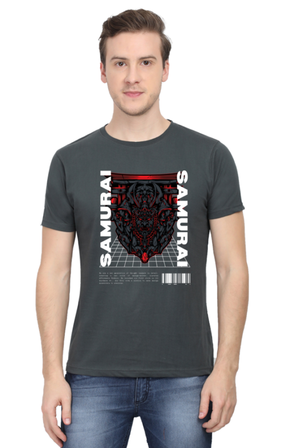 Samurai Male Round Neck Half Sleeve Classic T-Shirt - Image 2