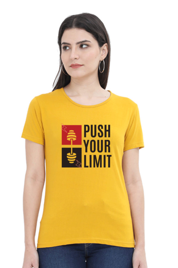 Push Your Limit Female Round Neck Half Sleeve Classic T-Shirt - Image 4