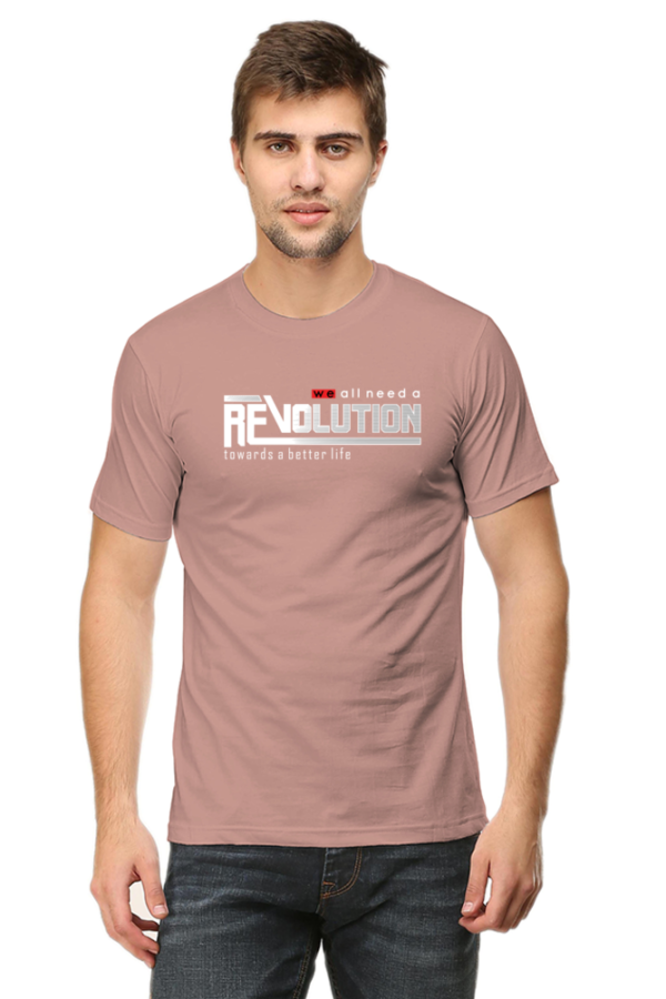Revolution towards a better life Male Round Neck Half Sleeve Classic T-Shirt - Image 2