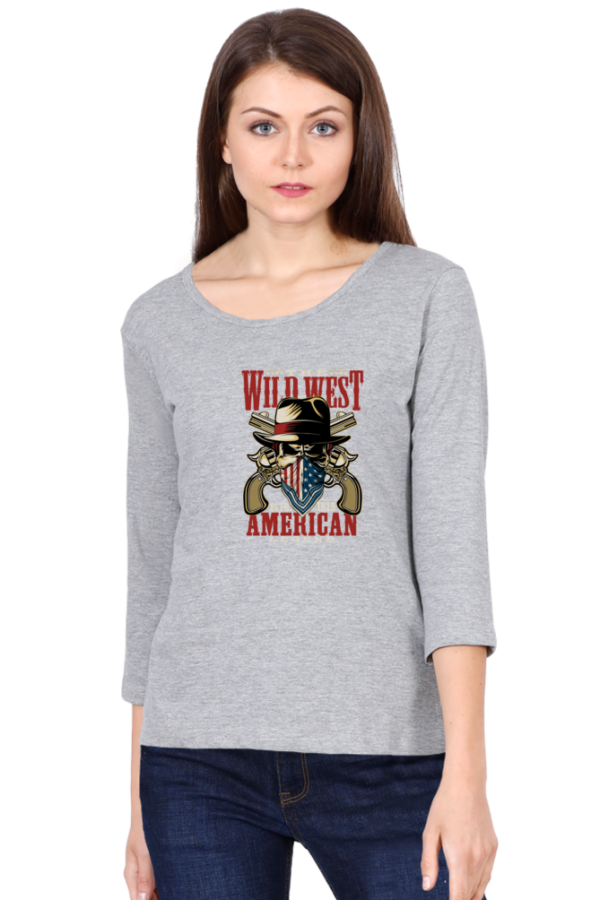 The Wild West Female Round Neck Full Sleeve Classic T-Shirt