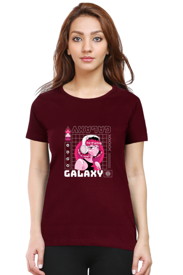 Galaxy Girl Female Round Neck Half Sleeve Classic T-Shirt - Image 5