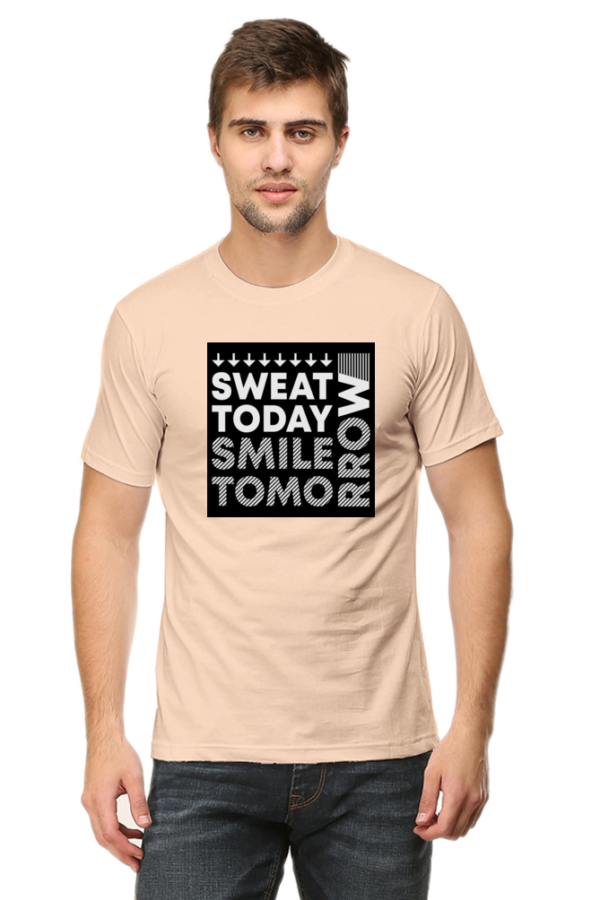 Sweet Today Smile Tomorrow Male Round Neck Half Sleeve Classic T-Shirt - Image 7