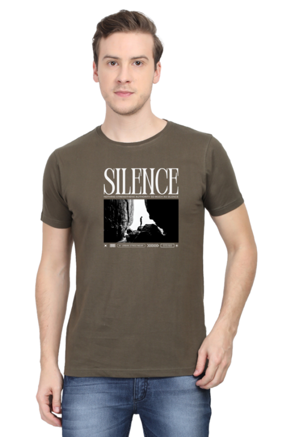 Silence Male Round Neck Half Sleeve Classic T-Shirt - Image 5
