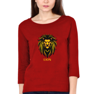 Lion Female Round Neck Full Sleeve Classic T-Shirt