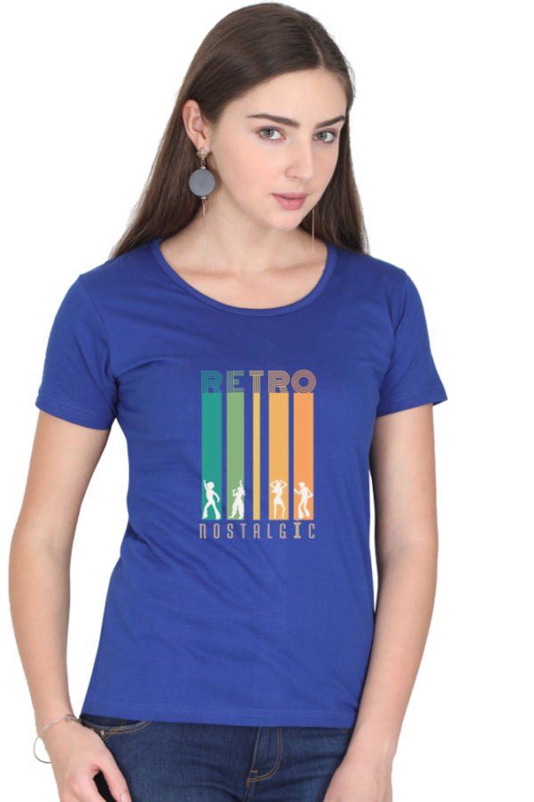 Retro Nostalgic Female Round Neck Half Sleeve Classic T-Shirt - Image 3