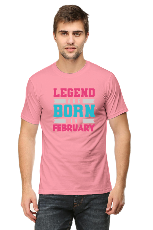 Legend Are Born In February Male Round Neck Half Sleeve Classic T-Shirt