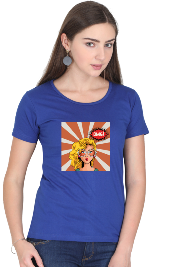 OMG Girl Female Round Neck Half Sleeve Classic T-Shirt - Image 5