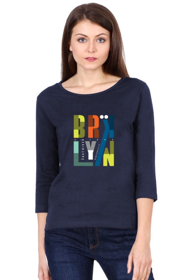 brooklyn Female Round Neck Full Sleeve Classic T-Shirt