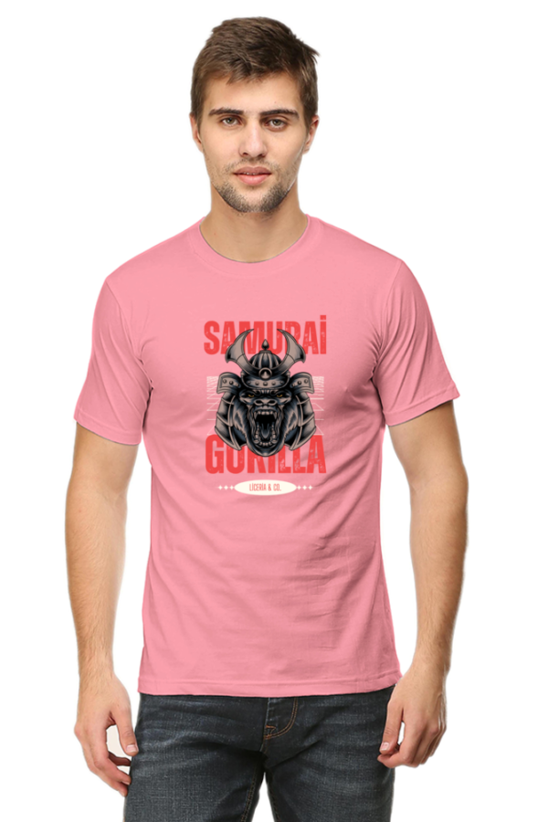 Samurai Gorilla Male Round Neck Half Sleeve Classic T-Shirt - Image 3