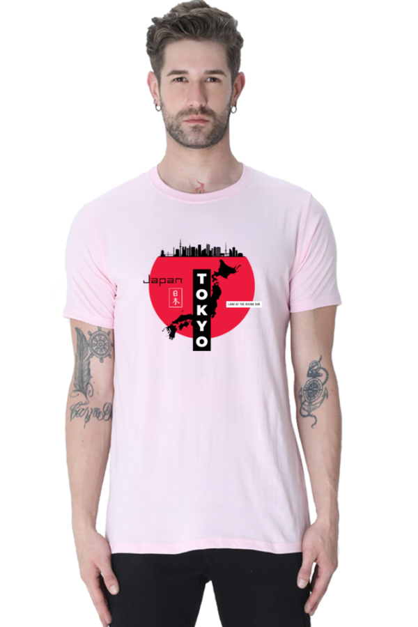Tokyo Land Of The Rising Sun Male Round Neck Half Sleeve Classic T-Shirt - Image 9