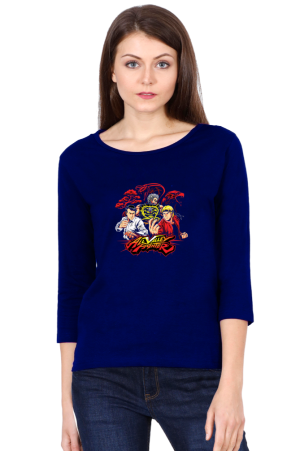 All Valley Fighter Female Round Neck Full Sleeve Classic T-Shirt