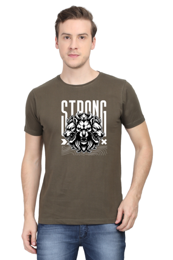 Strong Dark Cerberus Dog Male Round Neck Half Sleeve Classic T-Shirt - Image 5