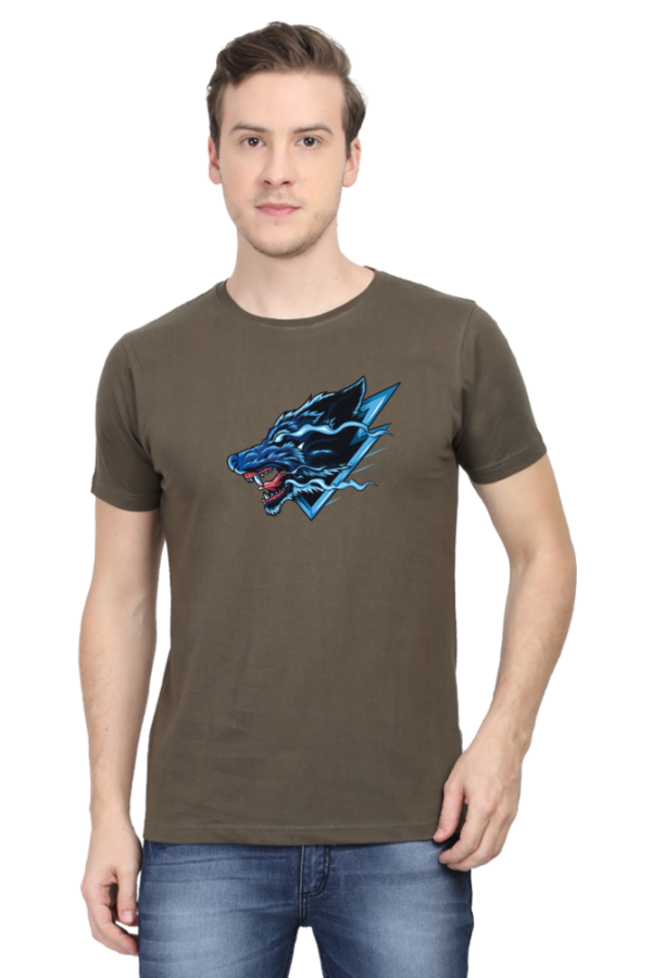Angry Wolf Male Round Neck Half Sleeve Classic T-Shirt - Image 10
