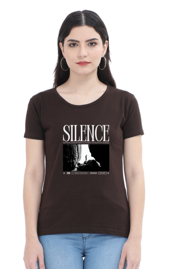 Silence Female Round Neck Half Sleeve Classic T-Shirt - Image 2