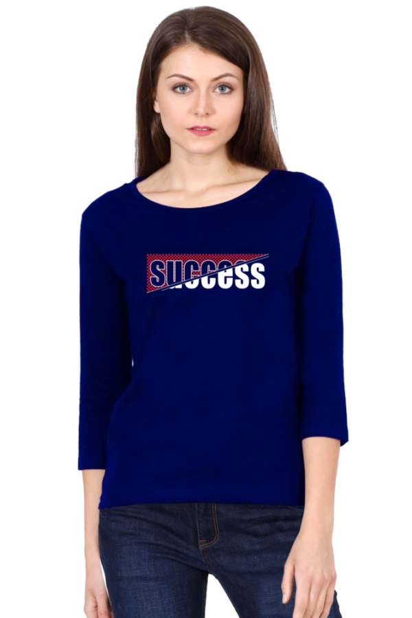 Success Female Round Neck Full Sleeve Classic T-Shirt