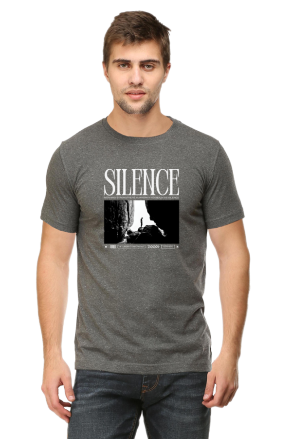 Silence Male Round Neck Half Sleeve Classic T-Shirt - Image 7