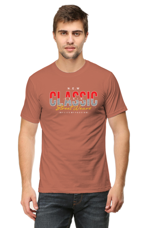 Classic Street Wears Male Round Neck Half Sleeve Classic T-Shirt
