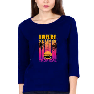 Leisure Summer Female Round Neck Full Sleeve Classic T-Shirt