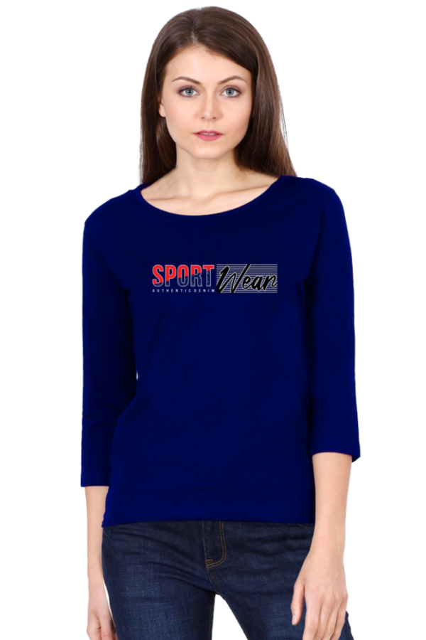 Sport Wear Female Round Neck Full Sleeve Classic T-Shirt