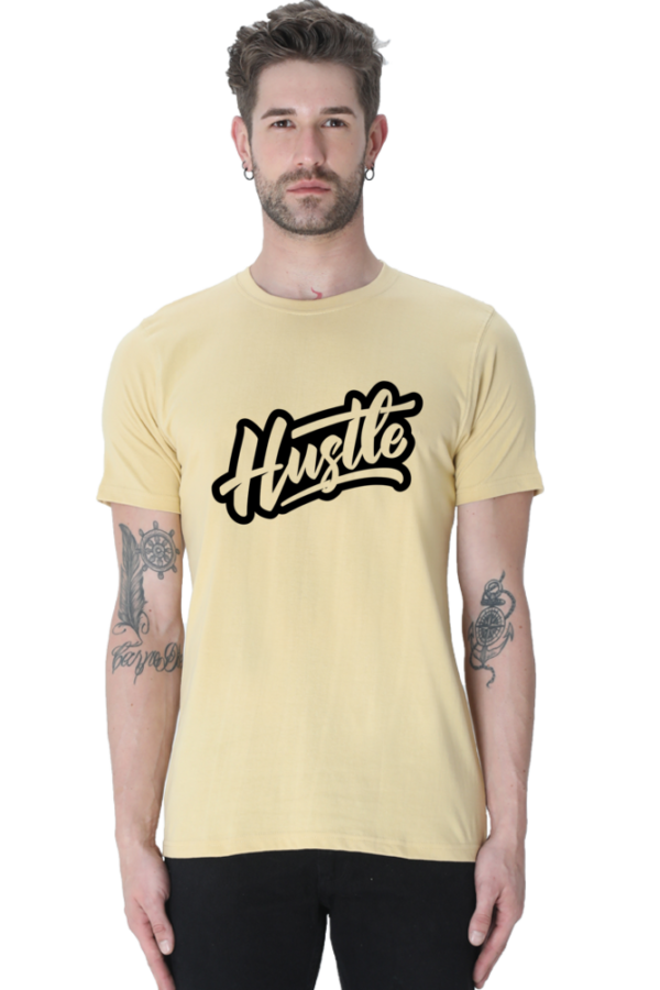 Hustle Male Round Neck Half Sleeve Classic T-Shirt
