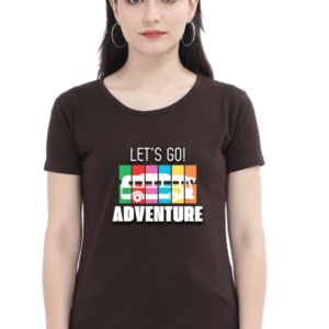 Let's Go Adventure Female Round Neck Half Sleeve Classic T-Shirt