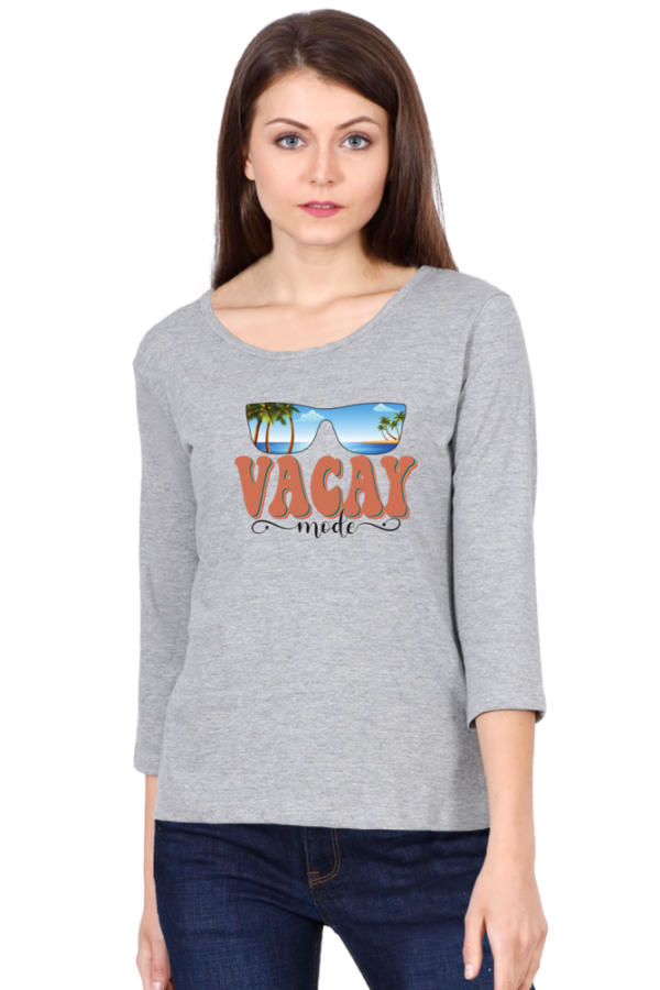 Vacay Mode Female Round Neck Full Sleeve Classic T-Shirt