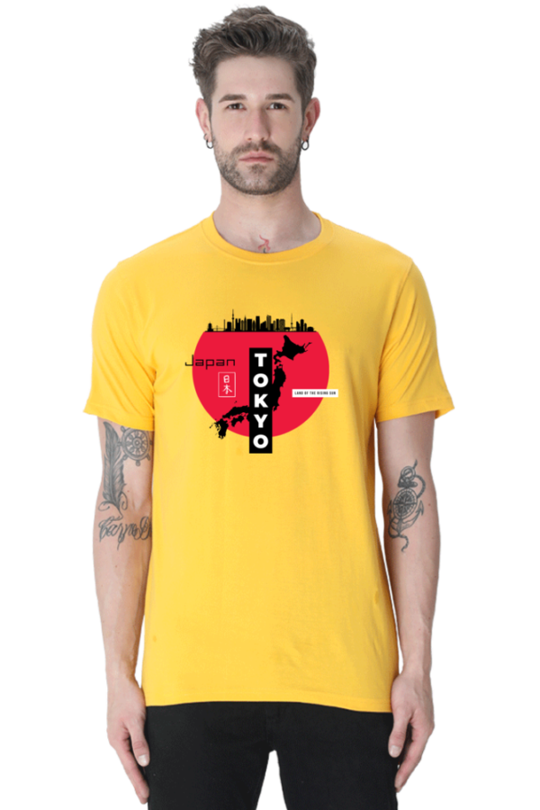 Tokyo Land Of The Rising Sun Male Round Neck Half Sleeve Classic T-Shirt - Image 12