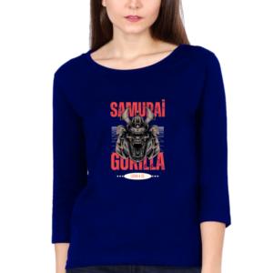 Samurai Gorilla Female Round Neck Full Sleeve Classic T-Shirt