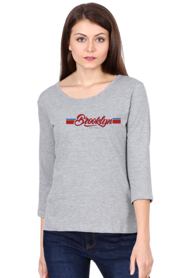 Brooklyn New York V2 Female Round Neck Full Sleeve Classic T-Shirt