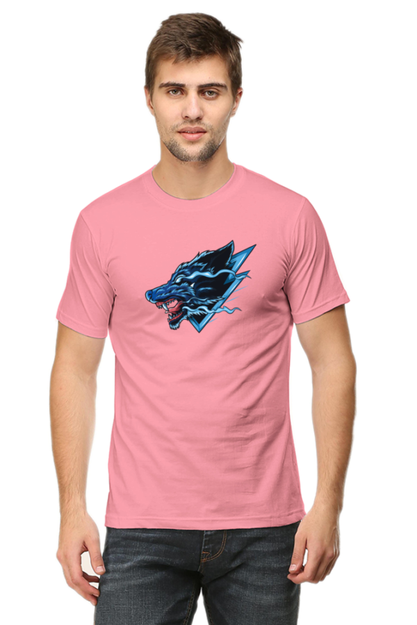 Angry Wolf Male Round Neck Half Sleeve Classic T-Shirt - Image 3
