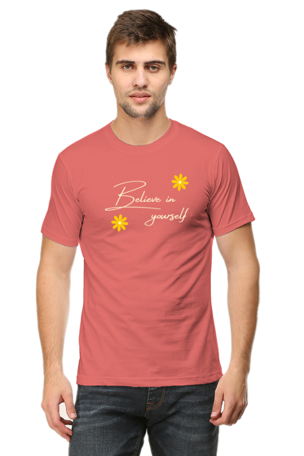 Believe In Yourself Male Round Neck Half Sleeve Classic T-Shirt - Image 4