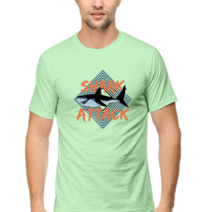 Shark Attack Male Round Neck Half Sleeve Classic T-Shirt