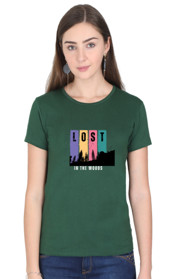 Lost In The Woods Female Round Neck Half Sleeve Classic T-Shirt - Image 9