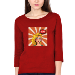 OMG Girl Female Round Neck Full Sleeve Classic T-Shirt