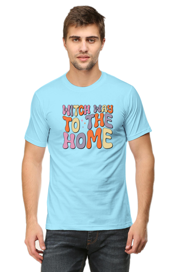Witch Way to the Home Male Round Neck Half Sleeve Classic T-Shirt - Image 2