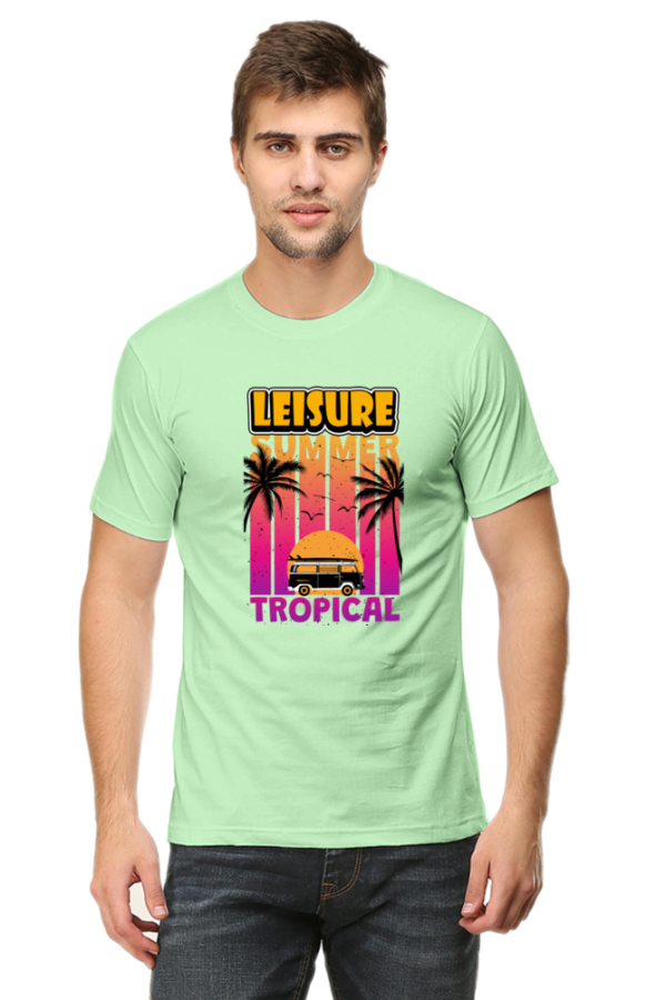 Leisure Summer Male Round Neck Half Sleeve Classic T-Shirt