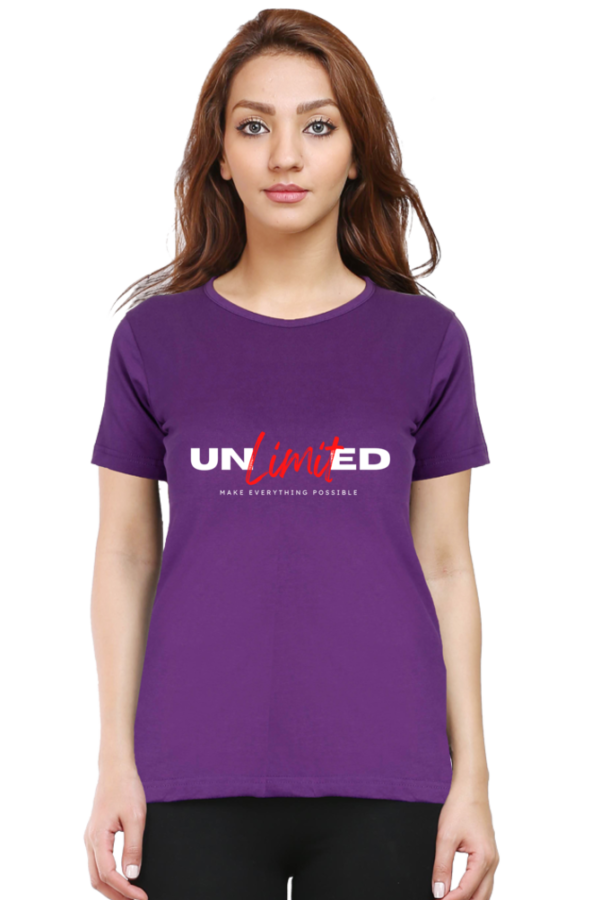 Unlimited Make Everything Possible Female Round Neck Half Sleeve Classic T-Shirt - Image 2