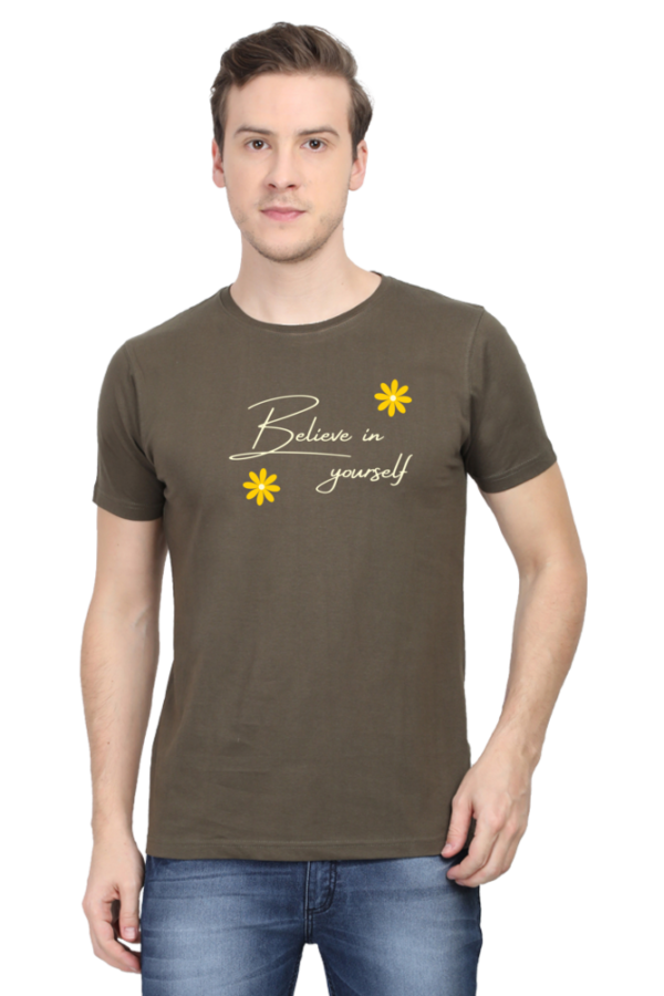 Believe In Yourself Male Round Neck Half Sleeve Classic T-Shirt - Image 5