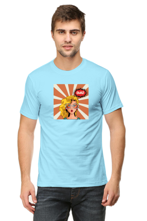 OMG Girl Male Round Neck Half Sleeve Classic T-Shirt - Image 3