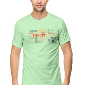 Fitness Exercise Scrambled Words Male Round Neck Half Sleeve Classic T-Shirt
