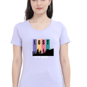 Lost In The Woods Female Round Neck Half Sleeve Classic T-Shirt