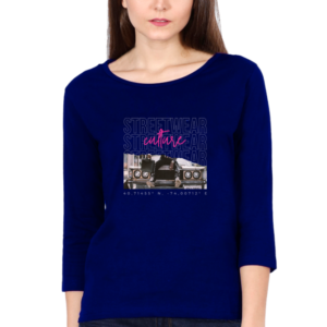 Streetwear Culture Female Round Neck Full Sleeve Classic T-Shirt