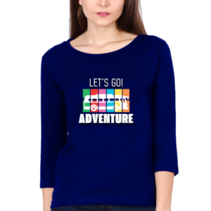 Let's Go Adventure Female Round Neck Full Sleeve Classic T-Shirt