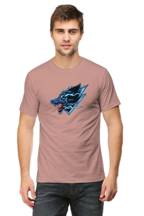 Angry Wolf Male Round Neck Half Sleeve Classic T-Shirt