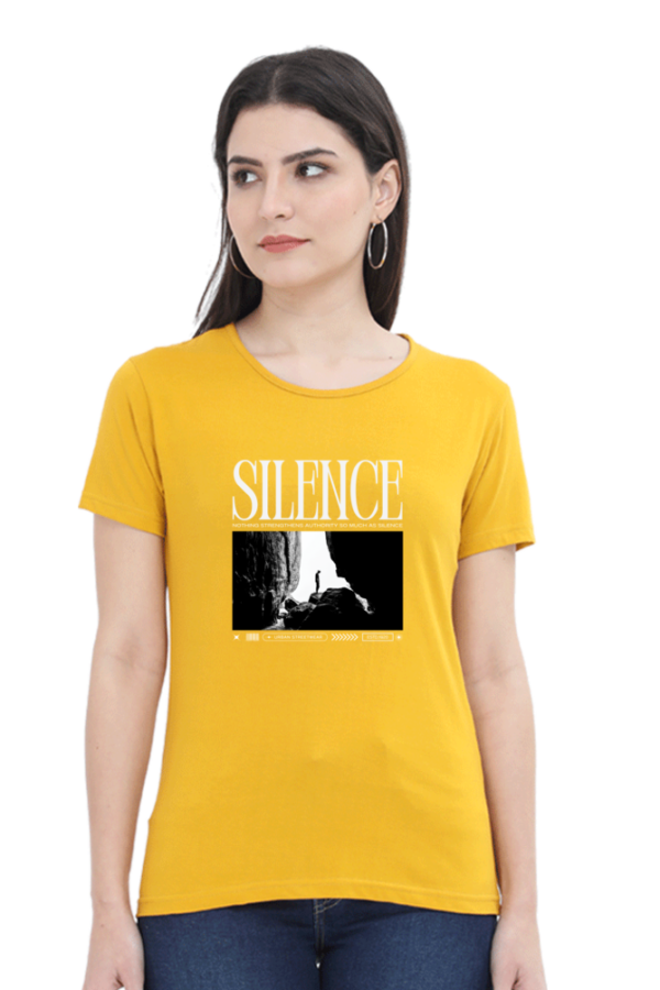 Silence Female Round Neck Half Sleeve Classic T-Shirt