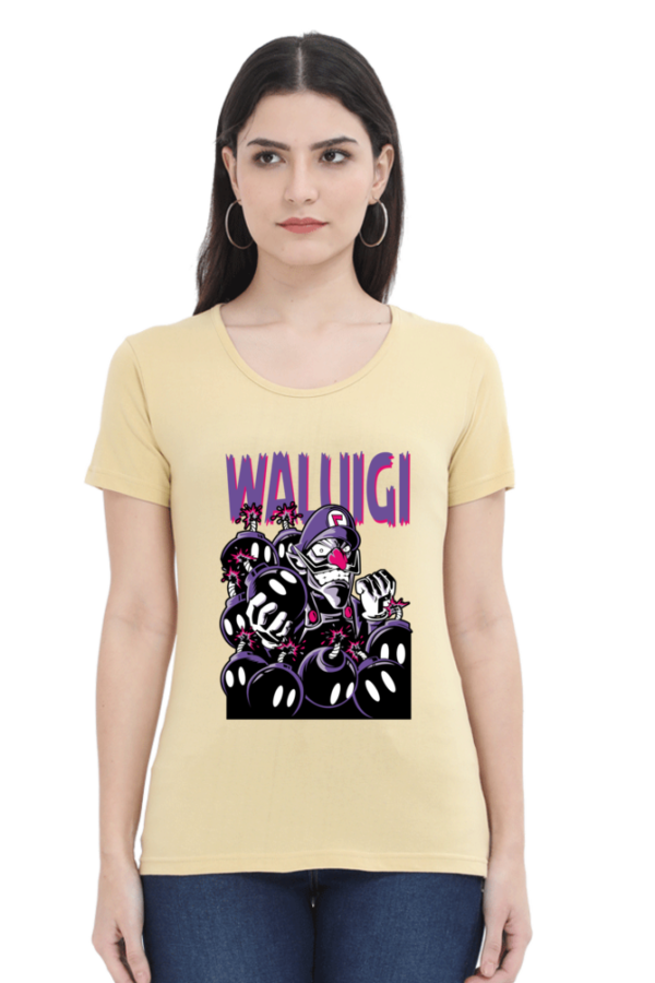 Waluigi Female Round Neck Half Sleeve Classic T-Shirt