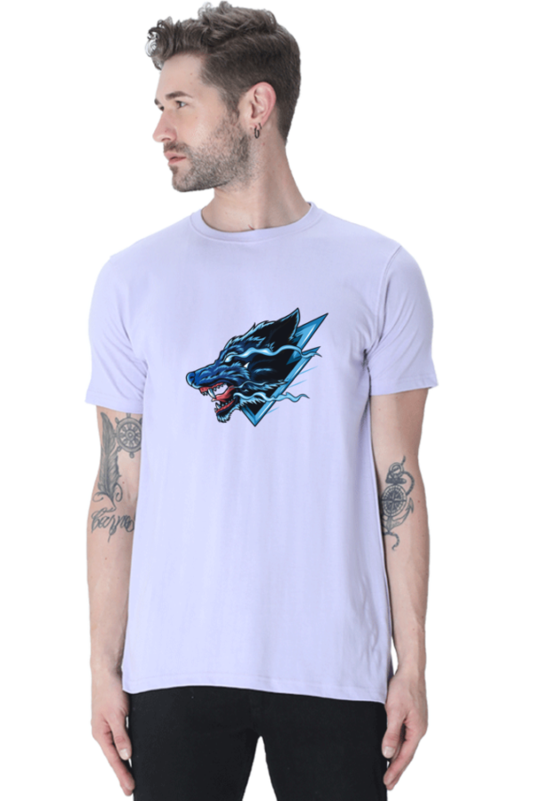 Angry Wolf Male Round Neck Half Sleeve Classic T-Shirt - Image 6