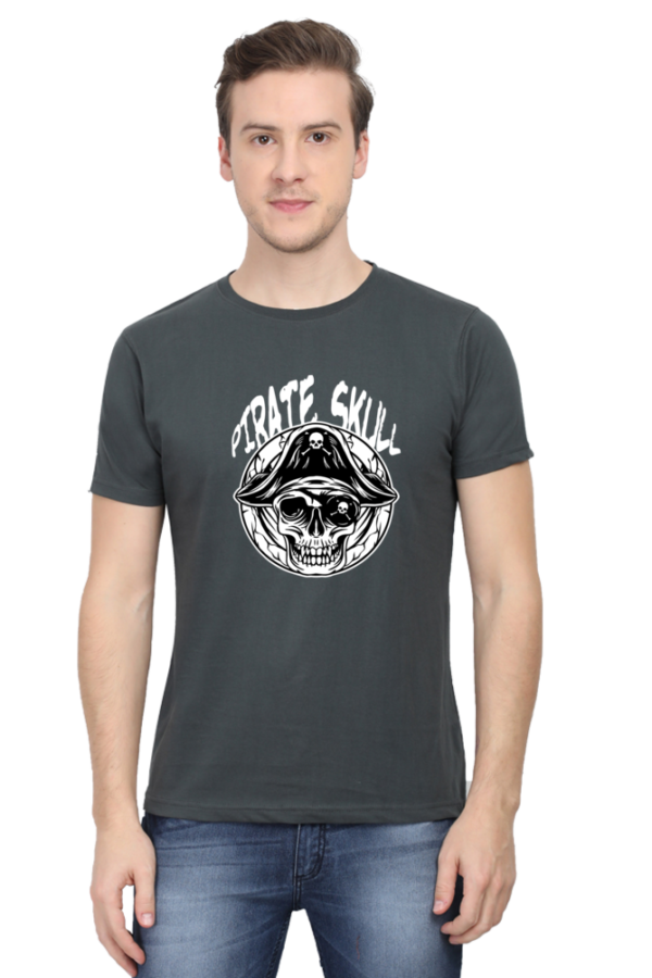 Pirate Skull Male Round Neck Half Sleeve Classic T-Shirt - Image 5