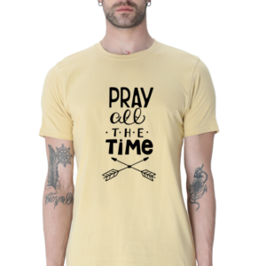 Pray All The Time Male Round Neck Half Sleeve Classic T-Shirt